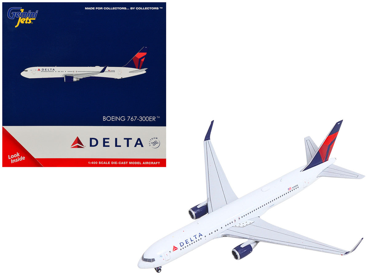 Boeing 767-300ER Commercial Aircraft "Delta Air Lines" (N199DN) White with Red and Blue Tail 1/400 Diecast Model by GeminiJets LuxuryLifeWay Online Store