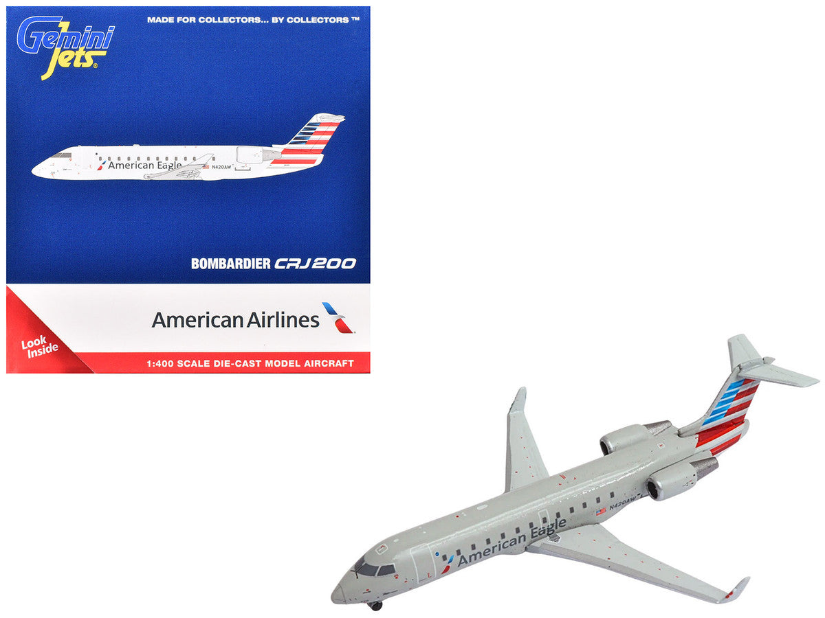 Bombardier CRJ200 Commercial Aircraft "American Eagle - Air Wisconsin" (N420AW) Gray with Red and Blue Tail 1/400 Diecast Model Airplane by GeminiJets LuxuryLifeWay Online Store