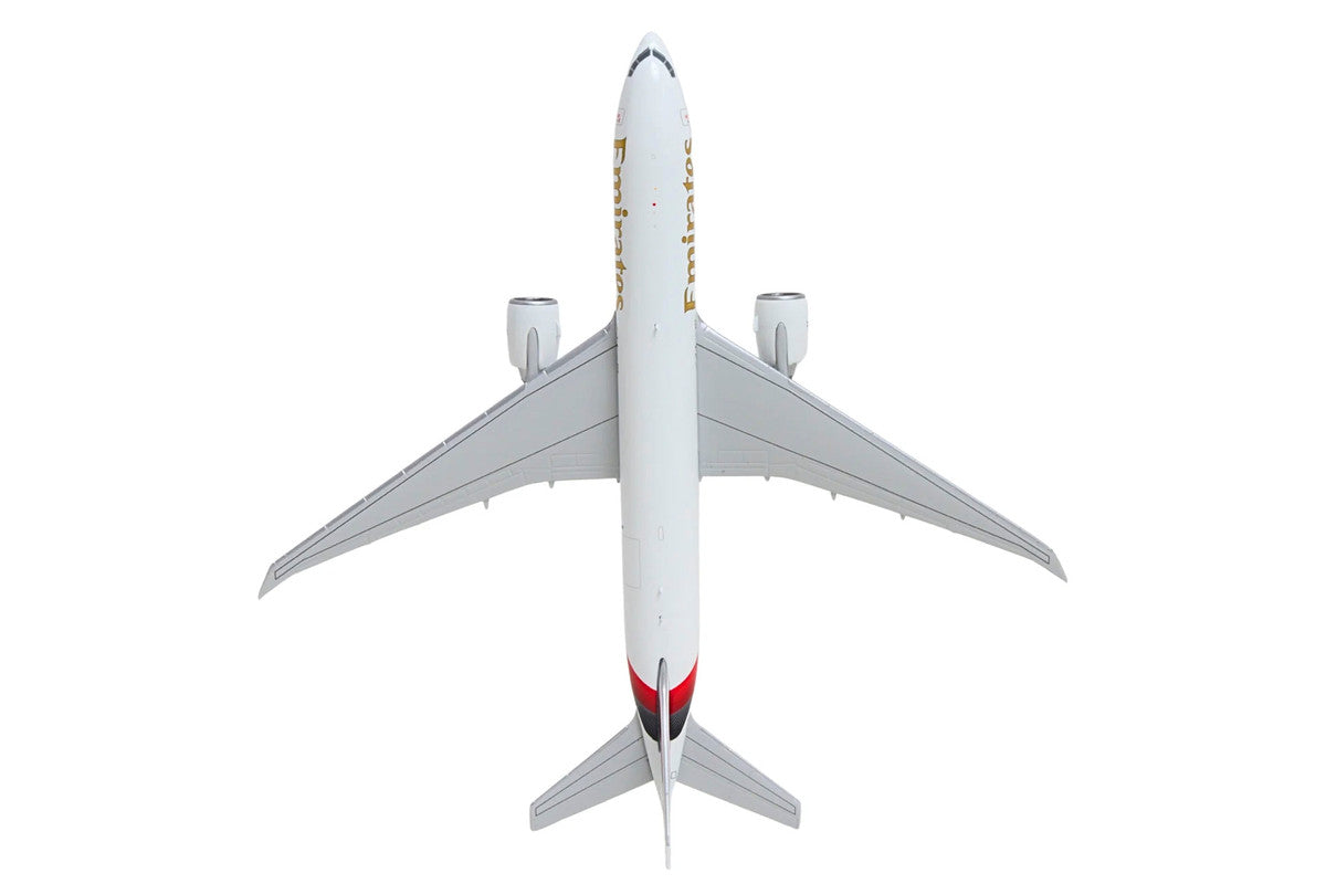 Boeing 777F Commercial Aircraft "Emirates SkyCargo" (A6-EFV) White with Striped Tail 1/400 Diecast Model by GeminiJets LuxuryLifeWay Online Store