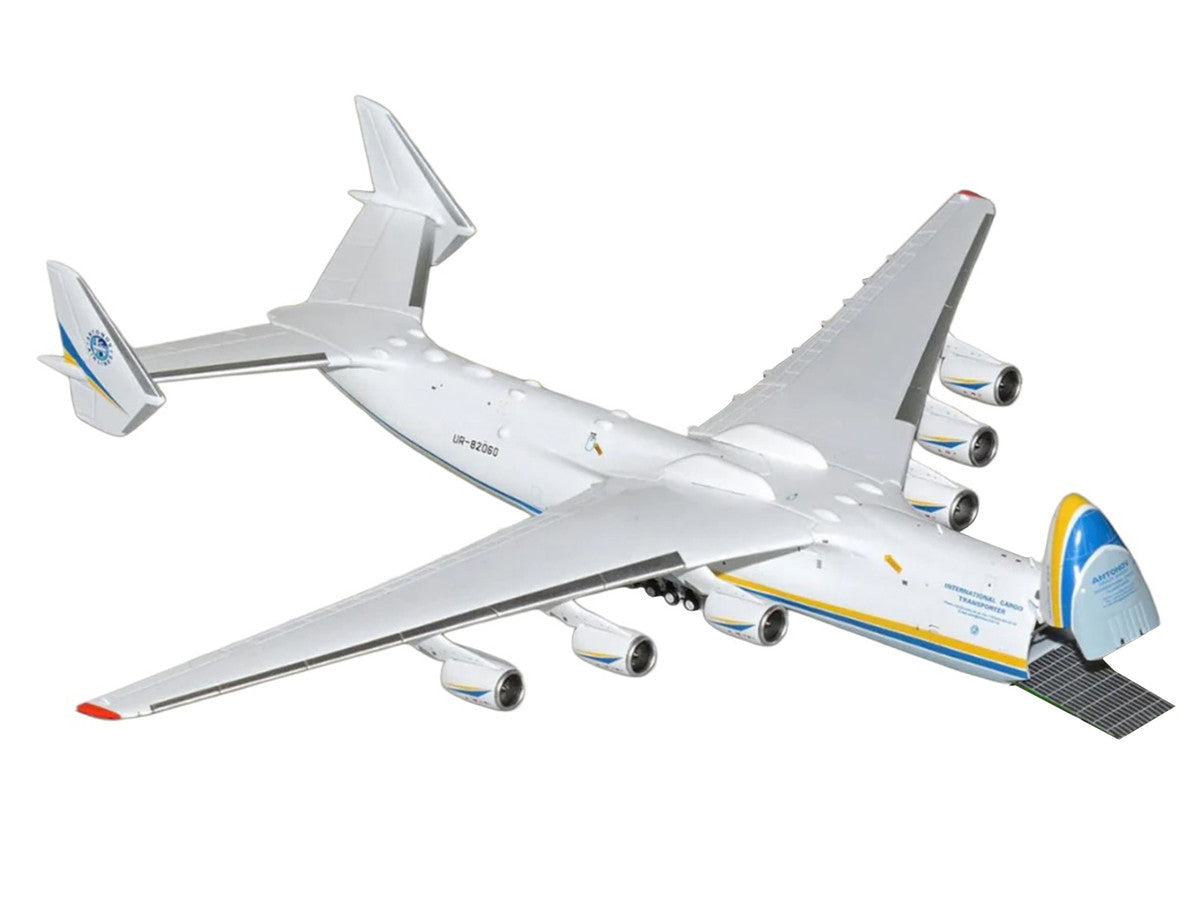 Antonov An-225 Mriya Commercial Aircraft "Antonov Airlines" (UR-82060) White with Blue and Yellow Stripes "Interactive Series" 1/400 Diecast Model by GeminiJets LuxuryLifeWay Online Store