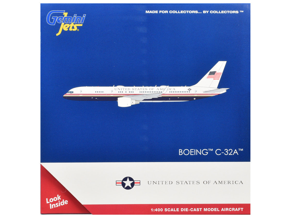 Boeing C-32A Transport Aircraft "Air Force Two - United States of America" (99-0003) White and Blue with Red Stripes 1/400 Diecast Model Airplane by GeminiJets LuxuryLifeWay Online Store