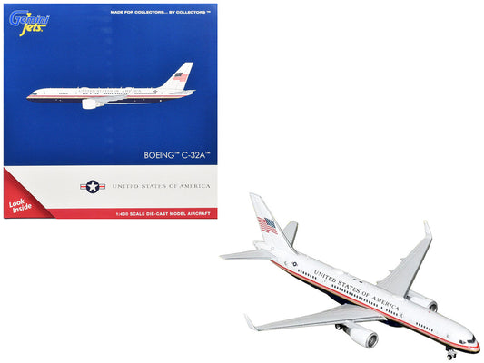 Boeing C-32A Transport Aircraft "Air Force Two - United States of America" (99-0003) White and Blue with Red Stripes 1/400 Diecast Model Airplane by GeminiJets LuxuryLifeWay Online Store