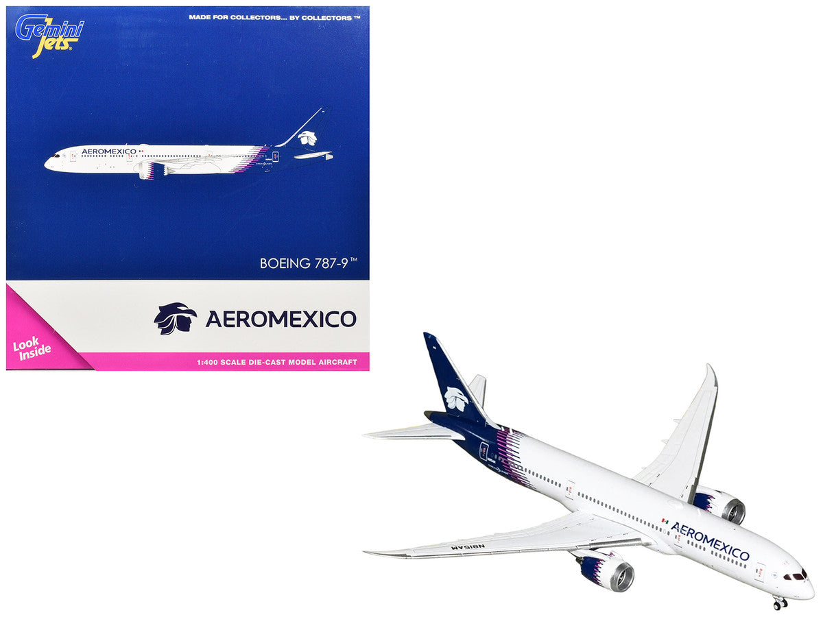 Boeing 787-9 Commercial Aircraft "Aeromexico" (N815AM) White with Blue Tail 1/400 Diecast Model Airplane by GeminiJets LuxuryLifeWay Online Store