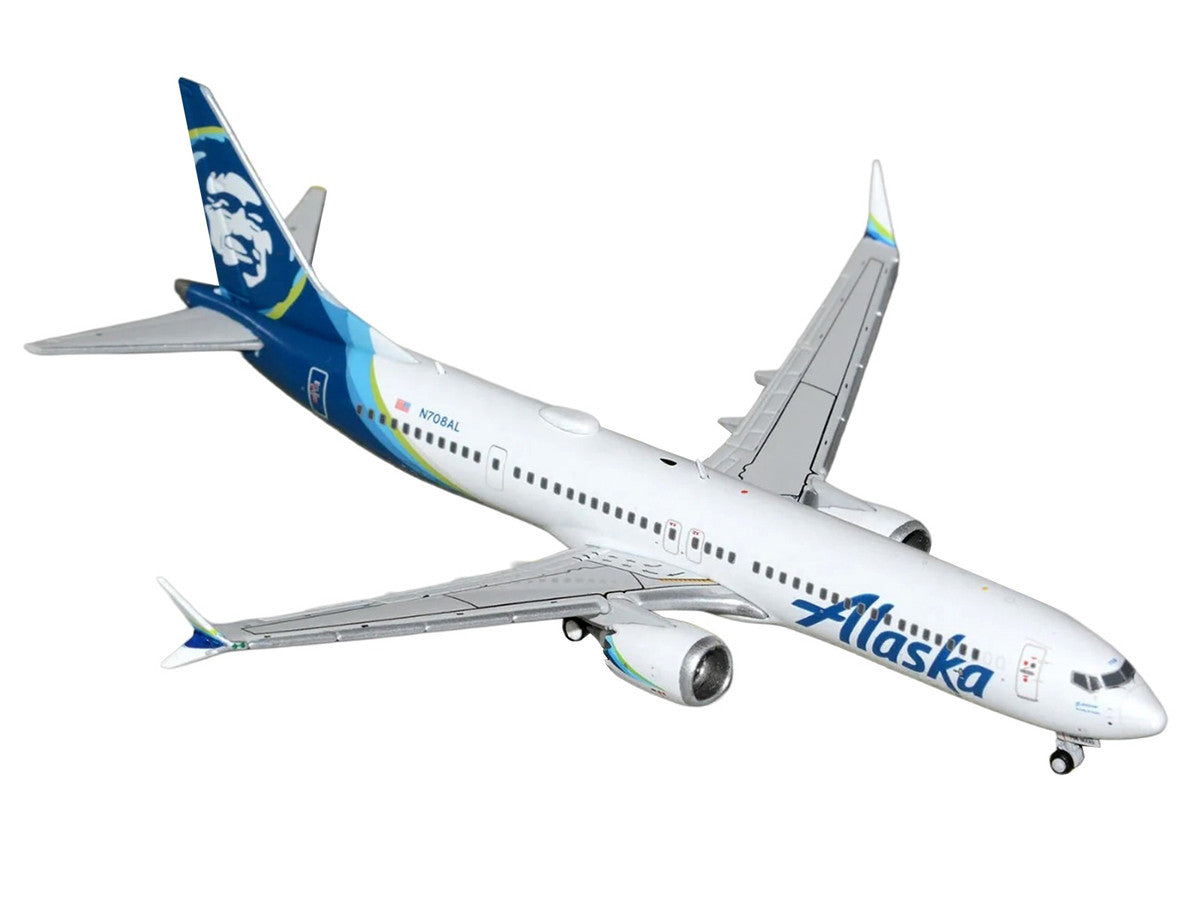 Boeing 737 MAX 9 Commercial Aircraft "Alaska Airlines" (N708AL) White with Blue Tail Graphics 1/400 Diecast Model by GeminiJets LuxuryLifeWay Online Store