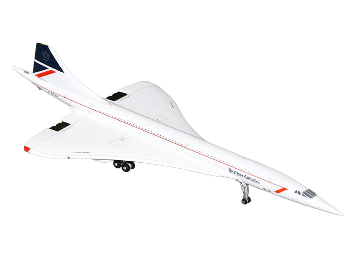 BAC/Aerospatiale Concorde Commercial Aircraft "British Airways" (G-BOAA) White with Red Stripes and Blue Tail 1/400 Diecast Model Airplane by GeminiJets LuxuryLifeWay Online Store