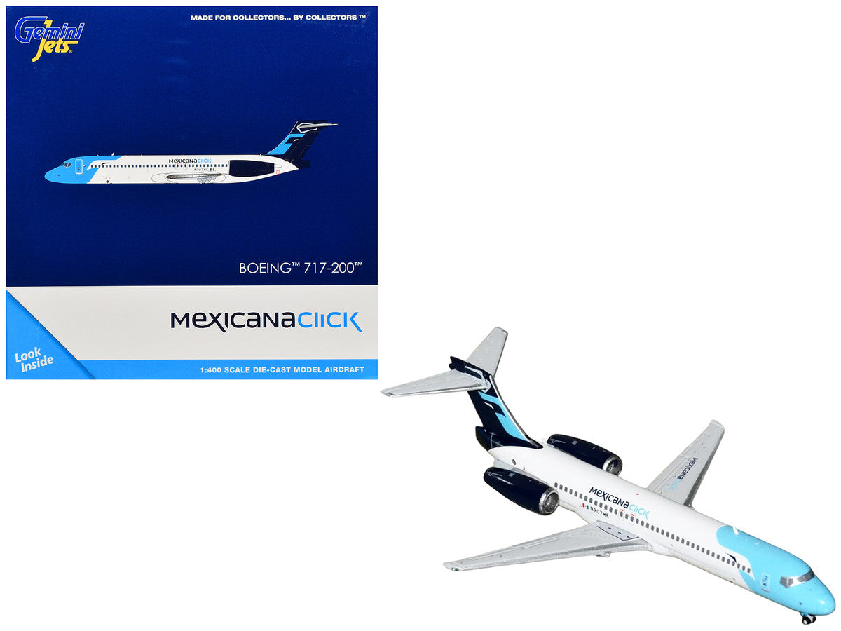 Boeing 717-200 Commercial Aircraft "Mexicana Click" (N907ME) White with Light Blue Nose and Dark Blue Tail 1/400 Diecast Model Airplane by GeminiJets LuxuryLifeWay Online Store