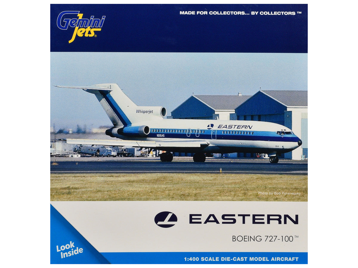 Boeing 727-100 Commercial Aircraft "Eastern Air Lines" (N8164G) White with Blue Stripes 1/400 Diecast Model Airplane by GeminiJets LuxuryLifeWay Online Store