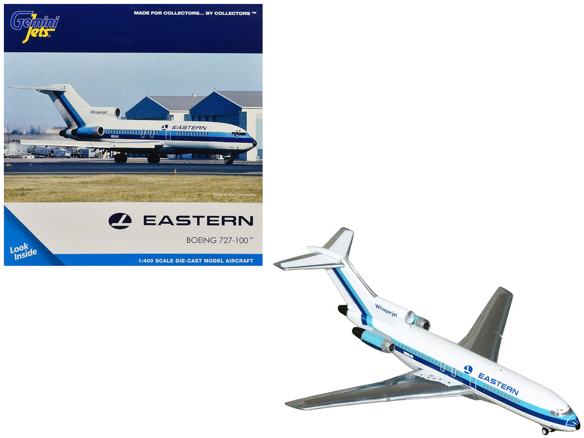 Boeing 727-100 Commercial Aircraft "Eastern Air Lines" (N8164G) White with Blue Stripes 1/400 Diecast Model Airplane by GeminiJets LuxuryLifeWay Online Store