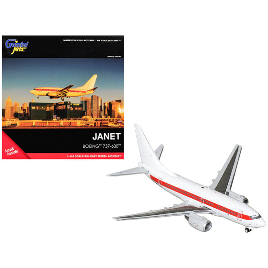Boeing 737-600 Transport Aircraft "EG&G - Janet Airlines" (N319BD) White with Red Stripes 1/400 Diecast Model Airplane by GeminiJets LuxuryLifeWay Online Store