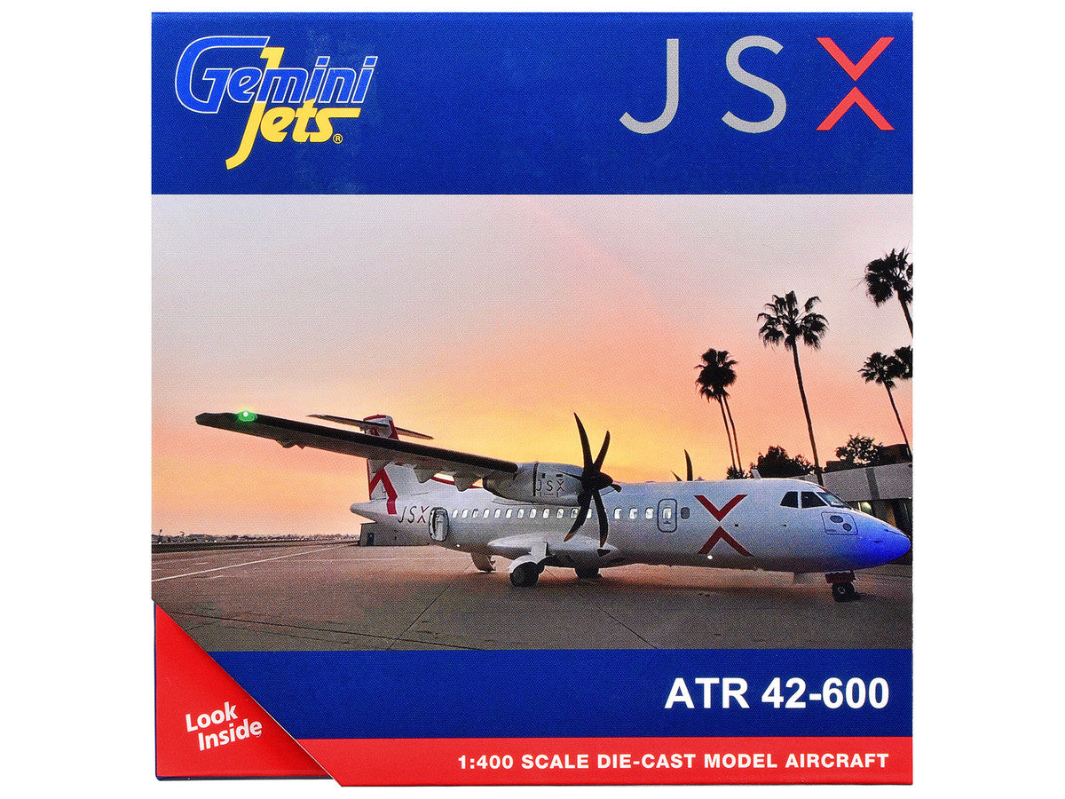 ATR 42-600 Commercial Aircraft "JSX" (N400JX) White with Red Stripes 1/400 Diecast Model Airplane by GeminiJets LuxuryLifeWay Online Store