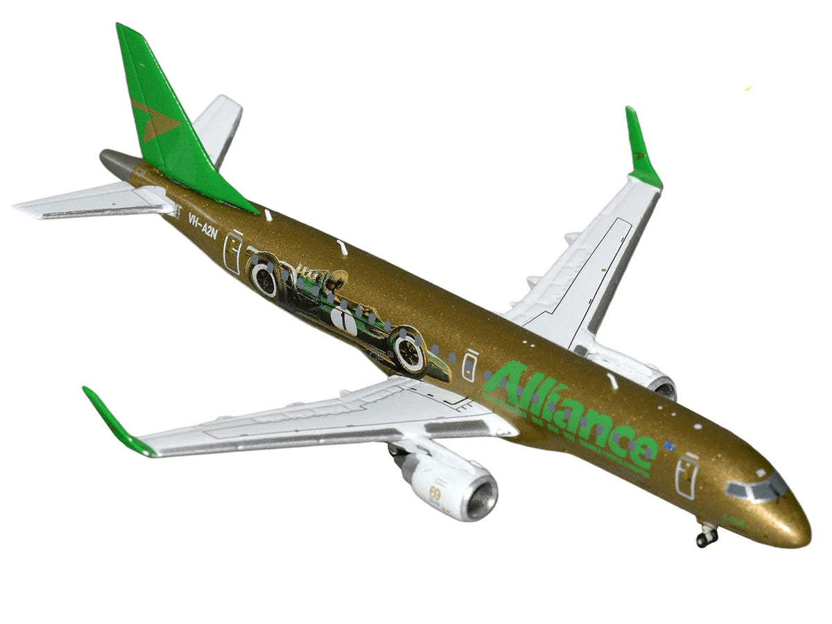Embraer ERJ-190 Commercial Aircraft "Alliance Airlines - Sir Jack Brabham" (N7620U) Gold Metallic with Graphics 1/400 Diecast Model Airplane by GeminiJets LuxuryLifeWay Online Store