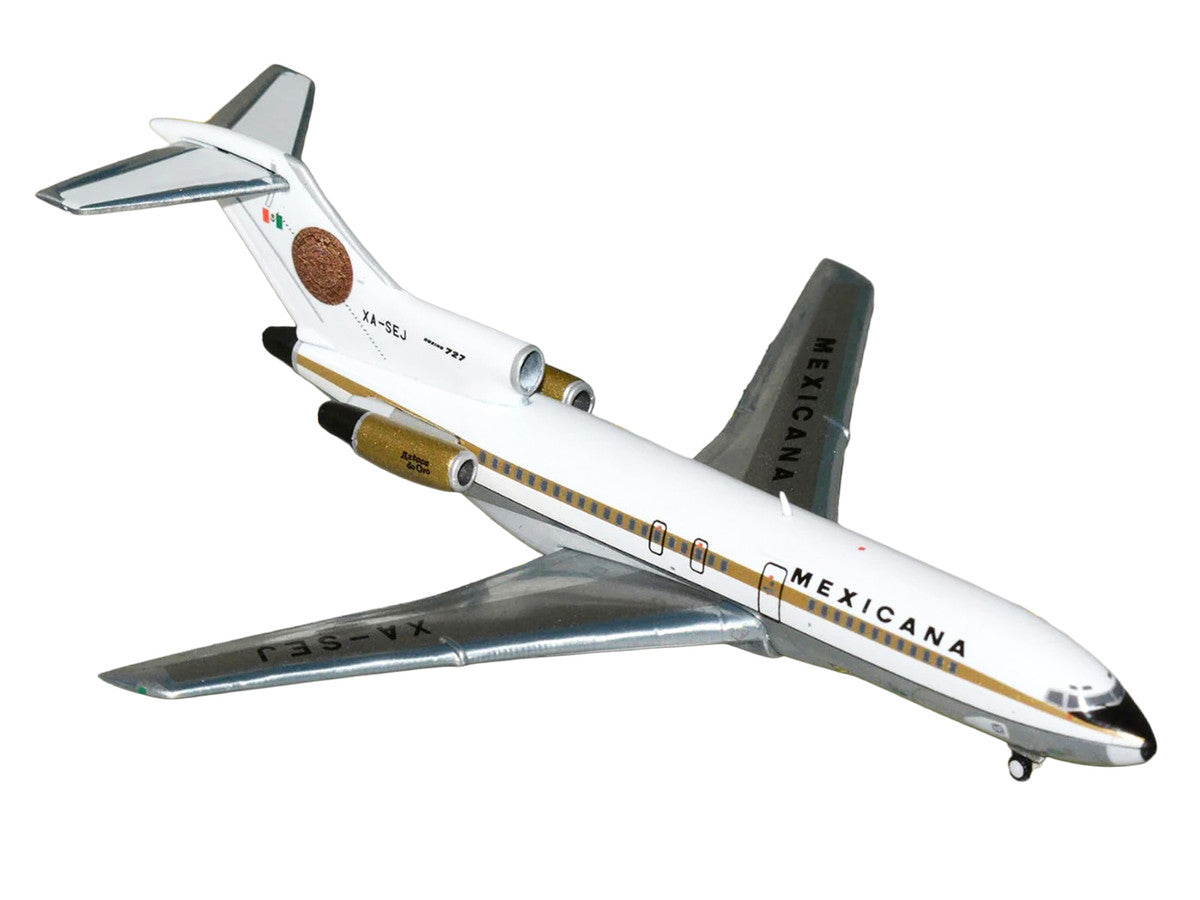 Boeing 727-100 Commercial Aircraft "Mexicana de Aviacion" (XA-SEJ) White with Gold Stripes 1/400 Diecast Model Airplane by GeminiJets LuxuryLifeWay Online Store