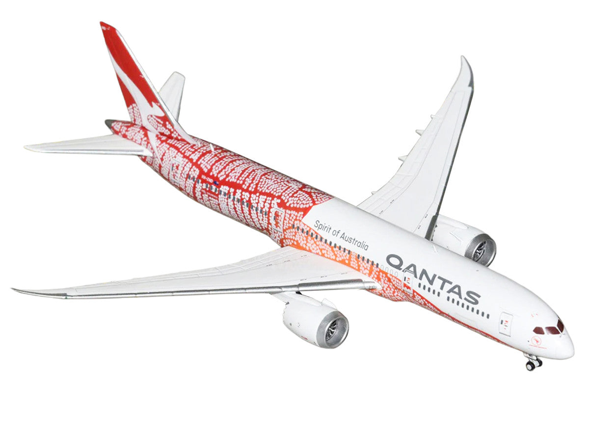 Boeing 787-9 Commercial Aircraft "Qantas - Yam Dreaming" (VH-ZND) White with Red Graphics 1/400 Diecast Model Airplane by GeminiJets LuxuryLifeWay Online Store