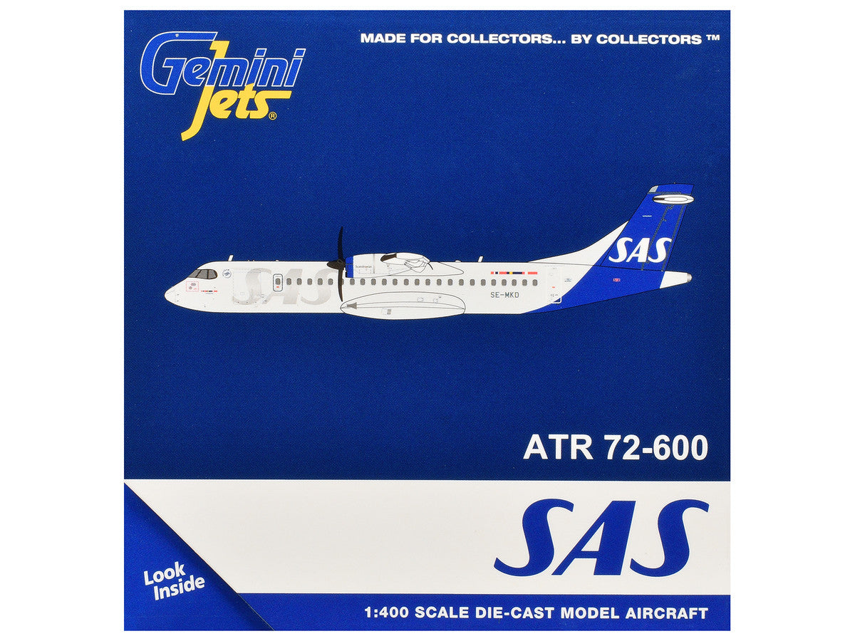 ATR 72-600 Commercial Aircraft "Scandinavian Airlines" (SE-MKD) White with Blue Tail 1/400 Diecast Model by GeminiJets LuxuryLifeWay Online Store