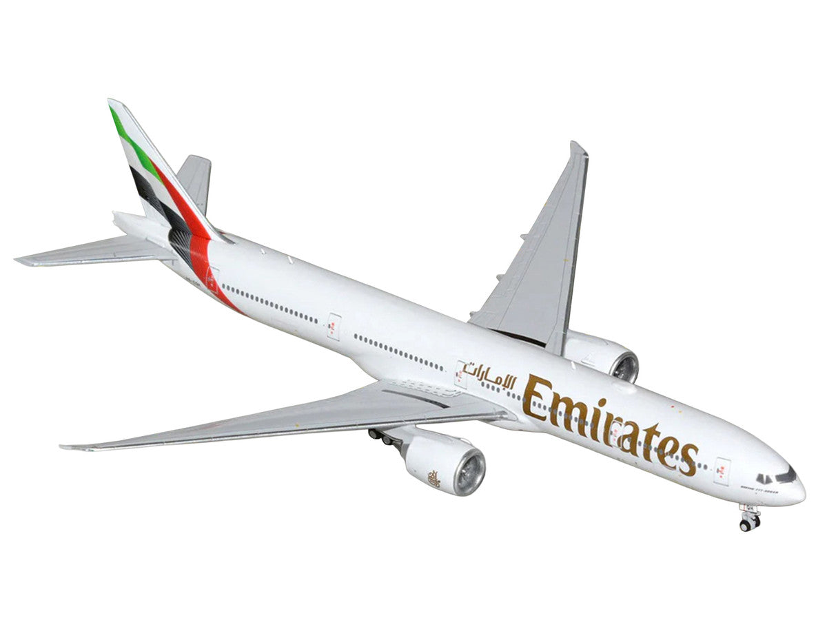 Boeing 777-300ER Commercial Aircraft "Emirates Airlines" (A6-EQH) White with Striped Tail 1/400 Diecast Model by GeminiJets LuxuryLifeWay Online Store