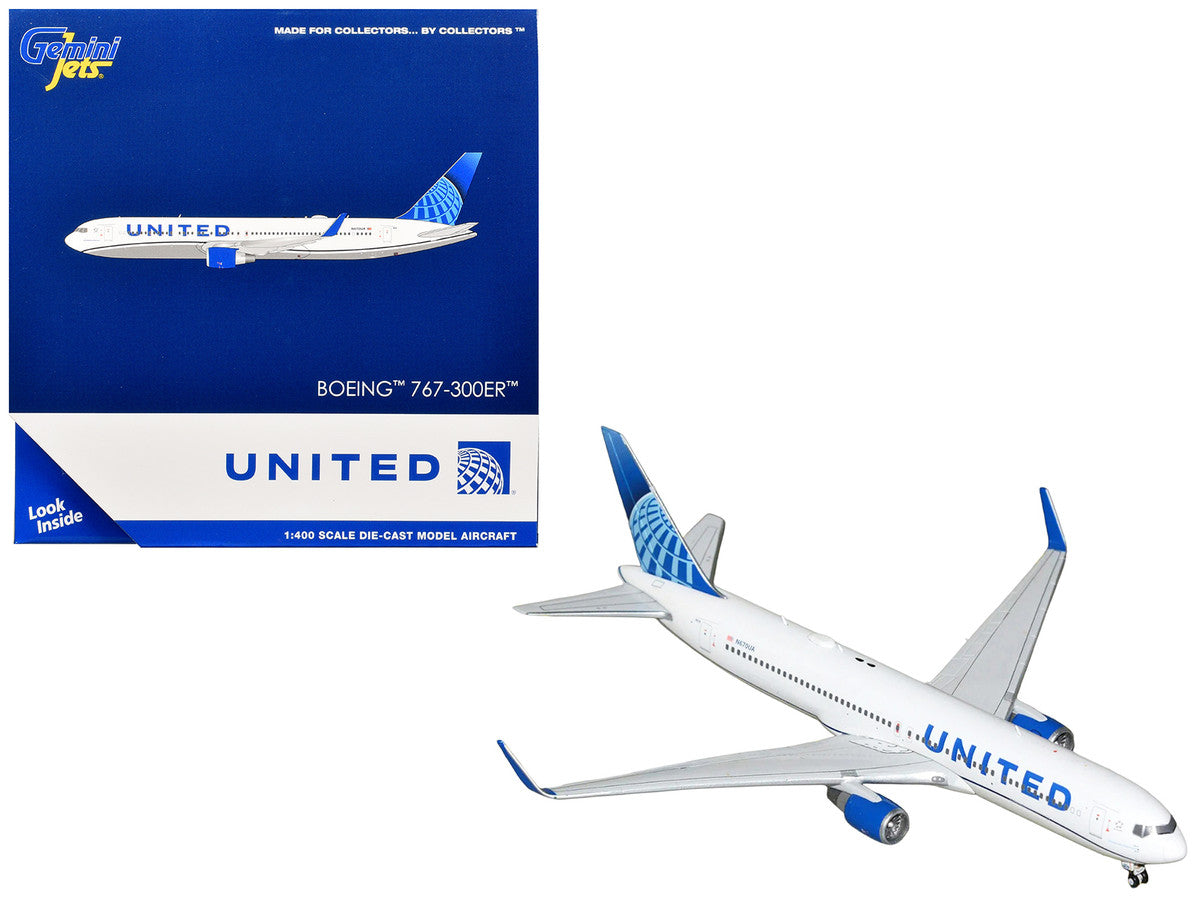 Boeing 767-300ER Commercial Aircraft "United Airlines" (N670UA) White with Blue Tail 1/400 Diecast Model Airplane by GeminiJets LuxuryLifeWay Online Store