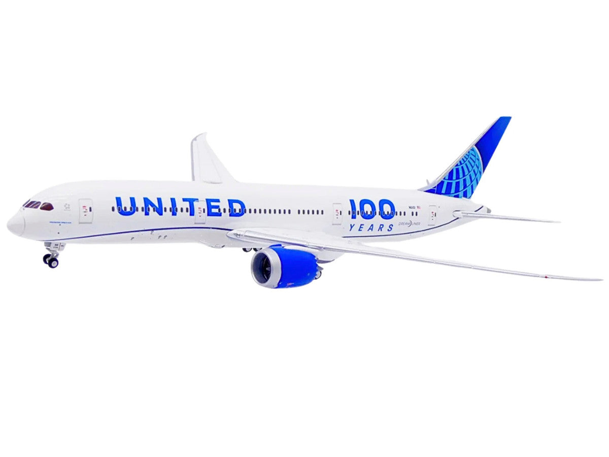 Boeing 787-9 Commercial Aircraft "United Airlines 100 Years" (N61101) White with Blue Tail 1/400 Diecast Model by GeminiJets LuxuryLifeWay Online Store