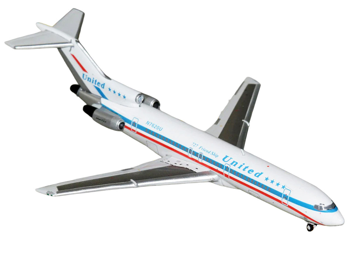 Boeing 727-200 Commercial Aircraft "United Airlines - Stars & Bars/Friend Ship" (N7620U) White with Red and Blue Stripes 1/400 Diecast Model Airplane by GeminiJets LuxuryLifeWay Online Store