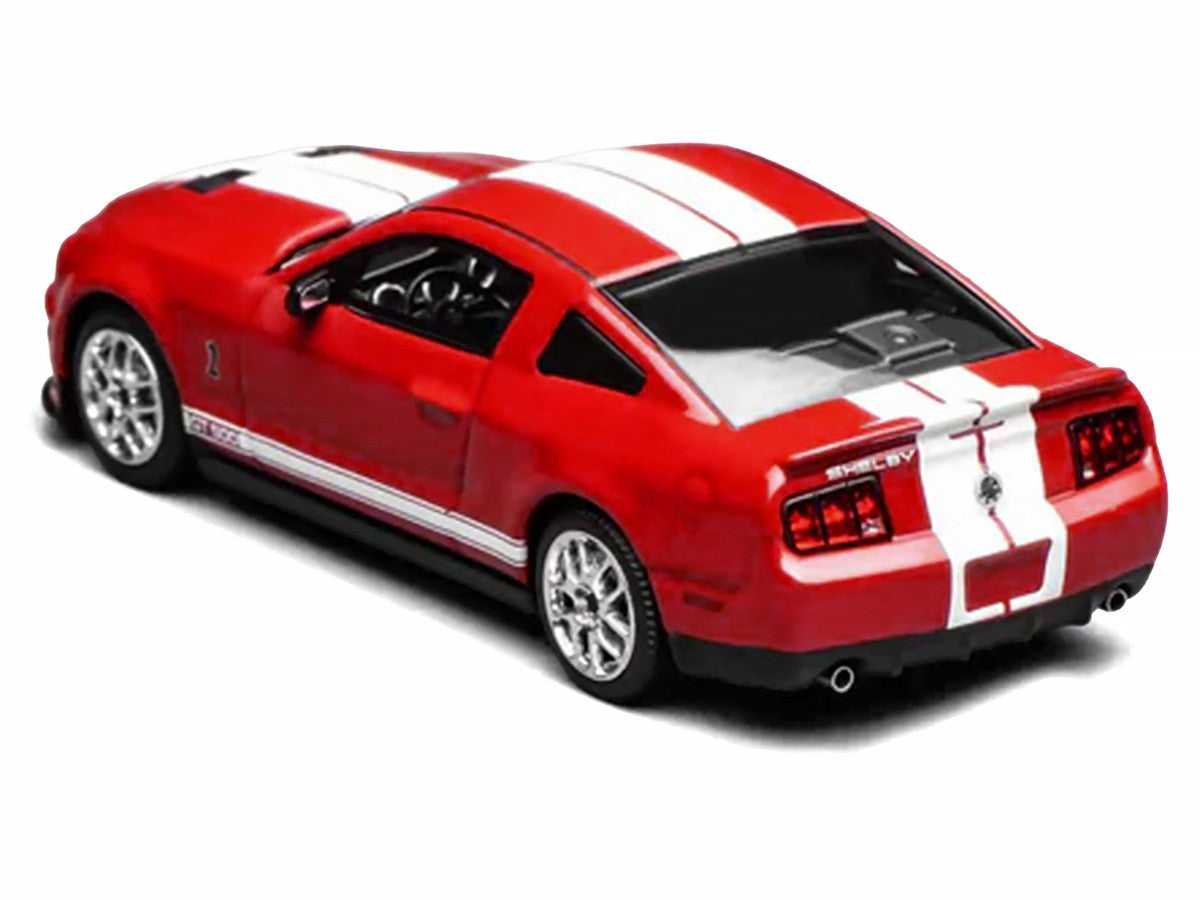 2007 Ford Mustang Shelby GT500 Torch Red with White Stripes 1/64 Diecast Model Car by MotorHelix & Greenlight LuxuryLifeWay Online Store