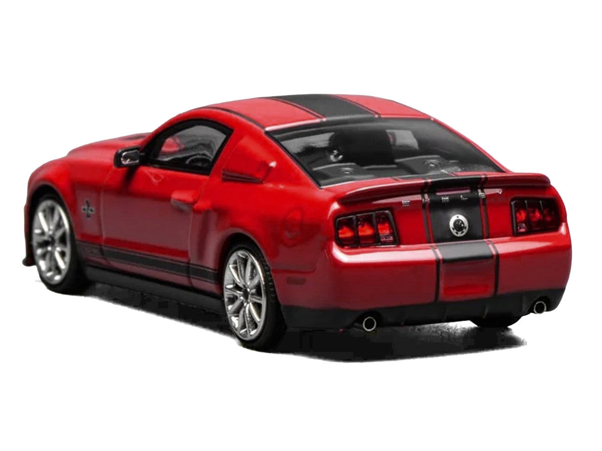 2007 Ford Mustang Shelby GT500 Super Snake Torch Red with Matt Black Stripes 1/64 Diecast Model Car by MotorHelix & Greenlight LuxuryLifeWay Online Store
