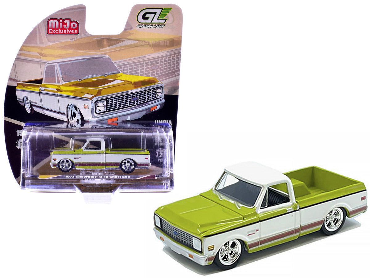 1972 Chevrolet C-10 Short Bed Pickup Truck Mustard Yellow and White "Mijo Exclusives" Series 1/64 Diecast Model Car by Greenlight LuxuryLifeWay Online Store