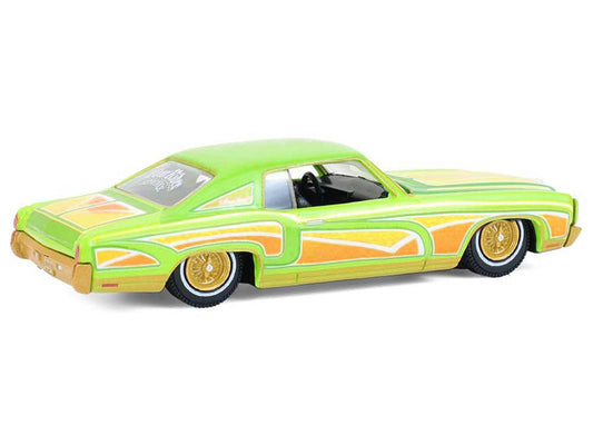 1970 Chevrolet Monte Carlo Lowrider "Michael Heralda Special Edition" Lime Green with Graphics "Hobby Exclusive" Series 1/64 Diecast Model Car by Greenlight LuxuryLifeWay Online Store
