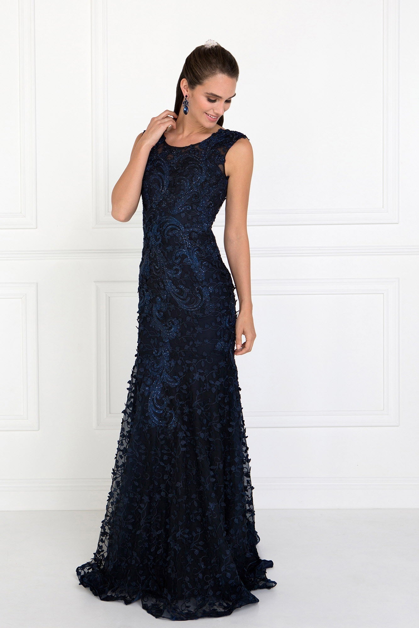 Tulle Mermaid Long Dress with Lace Applique LuxuryLifeWay Online Store