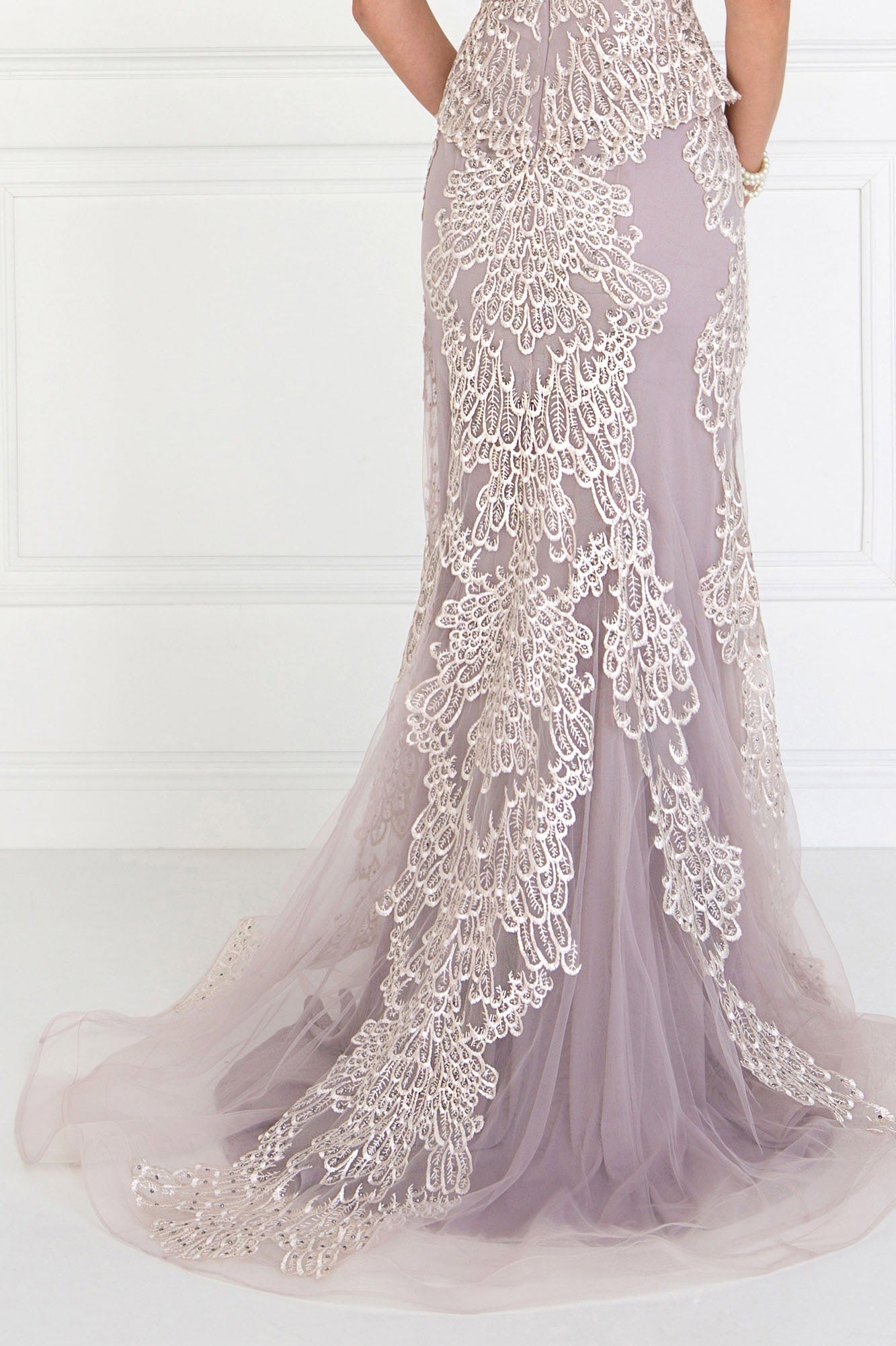 Mesh Mermaid Long Dress with Embroidery and Jewels Embellished LuxuryLifeWay Online Store