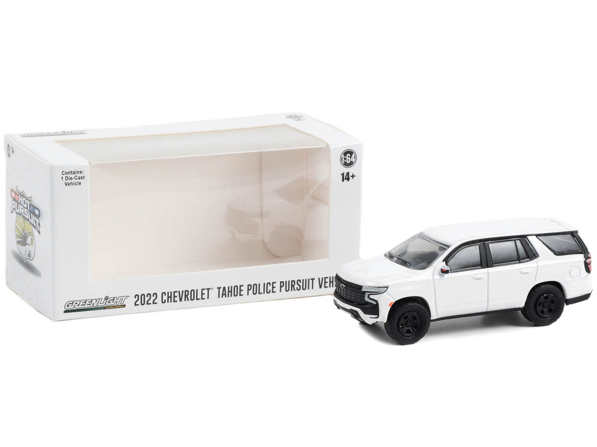 2022 Chevrolet Tahoe Police Pursuit Vehicle (PPV) White "Hot Pursuit" "Hobby Exclusive" Series 1/64 Diecast Model Car by Greenlight LuxuryLifeWay Online Store