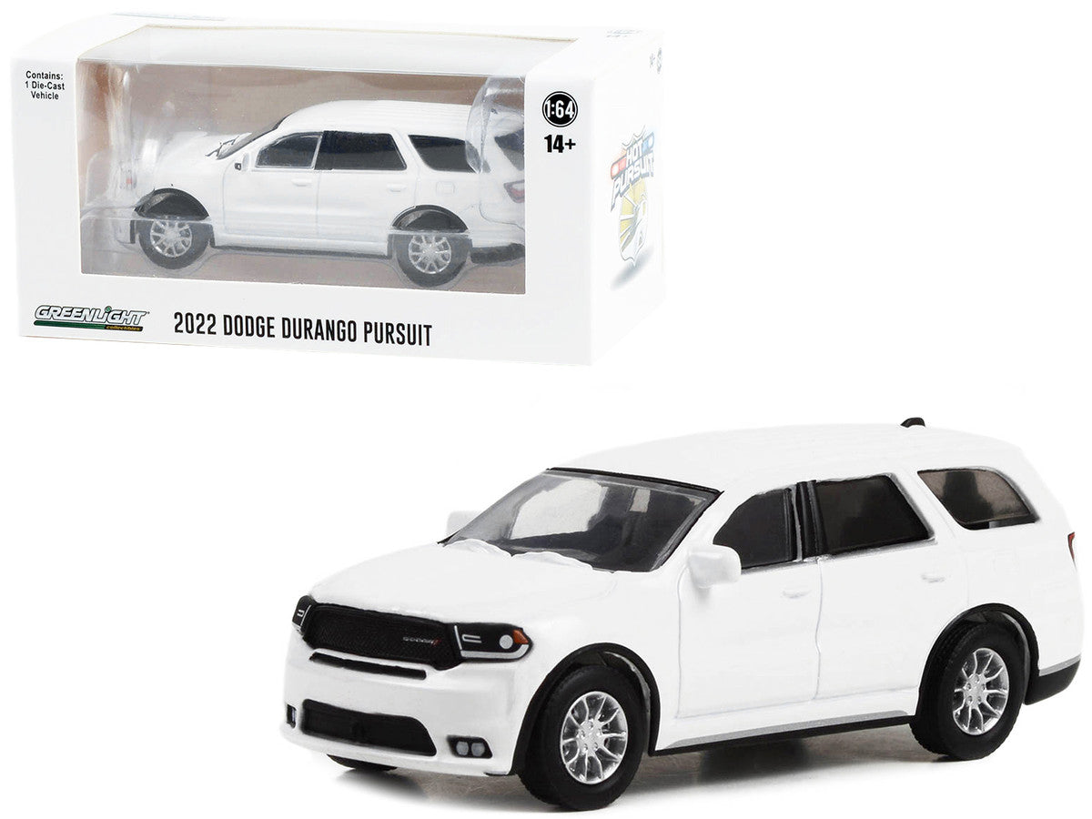2022 Dodge Durango Pursuit Police Car White "Hot Pursuit" "Hobby Exclusive" Series 1/64 Diecast Model Car by Greenlight LuxuryLifeWay Online Store