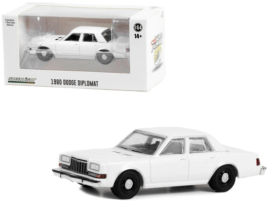 1980-1989 Dodge Diplomat Police Unmarked White "Hot Pursuit" "Hobby Exclusive" Series 1/64 Diecast Model Car by Greenlight LuxuryLifeWay Online Store