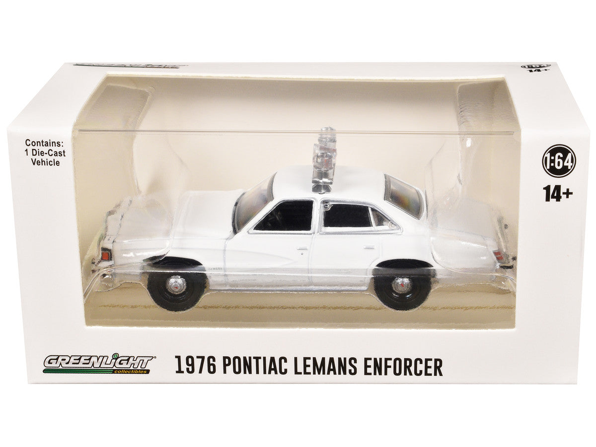 1976-77 Pontiac LeMans Enforcer White with Light Bar "Hot Pursuit - Hobby Exclusive" Series 1/64 Diecast Model Car by Greenlight LuxuryLifeWay Online Store