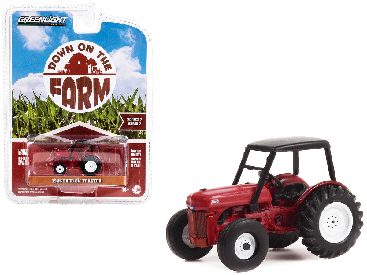 1946 Ford 8N Tractor Red with Black Canopy "Down on the Farm" Series 7 1/64 Diecast Model by Greenlight LuxuryLifeWay Online Store
