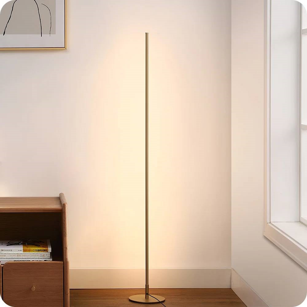 Gold Modern 57-inch Slim Bar-Shaped Dimmable LED Corner Floor Lamp LuxuryLifeWay Online Store