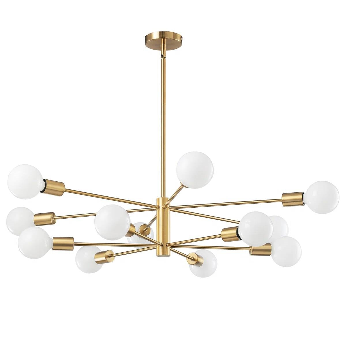 Gold 33-inch Modern 12-Light Dimmable Sputnik Chandelier Lamp LuxuryLifeWay Online Store