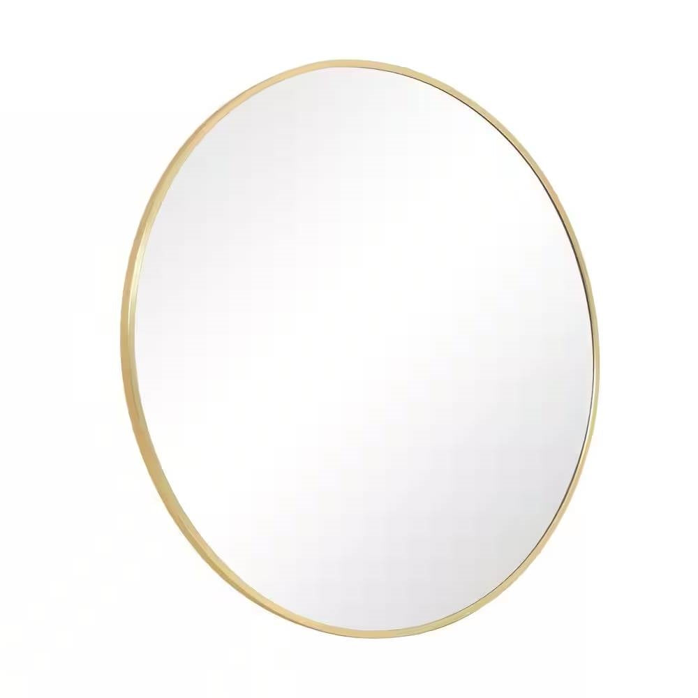 Round 30-inch Circular Bathroom Wall Mirror with Gold Frame LuxuryLifeWay Online Store