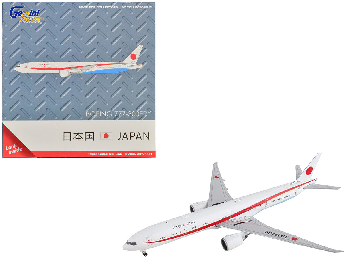 Boeing 777-300ER Commercial Aircraft "Japan Air Self-Defense Force" White with Red Stripes "Gemini Macs" Series 1/400 Diecast Model Airplane by GeminiJets LuxuryLifeWay Online Store