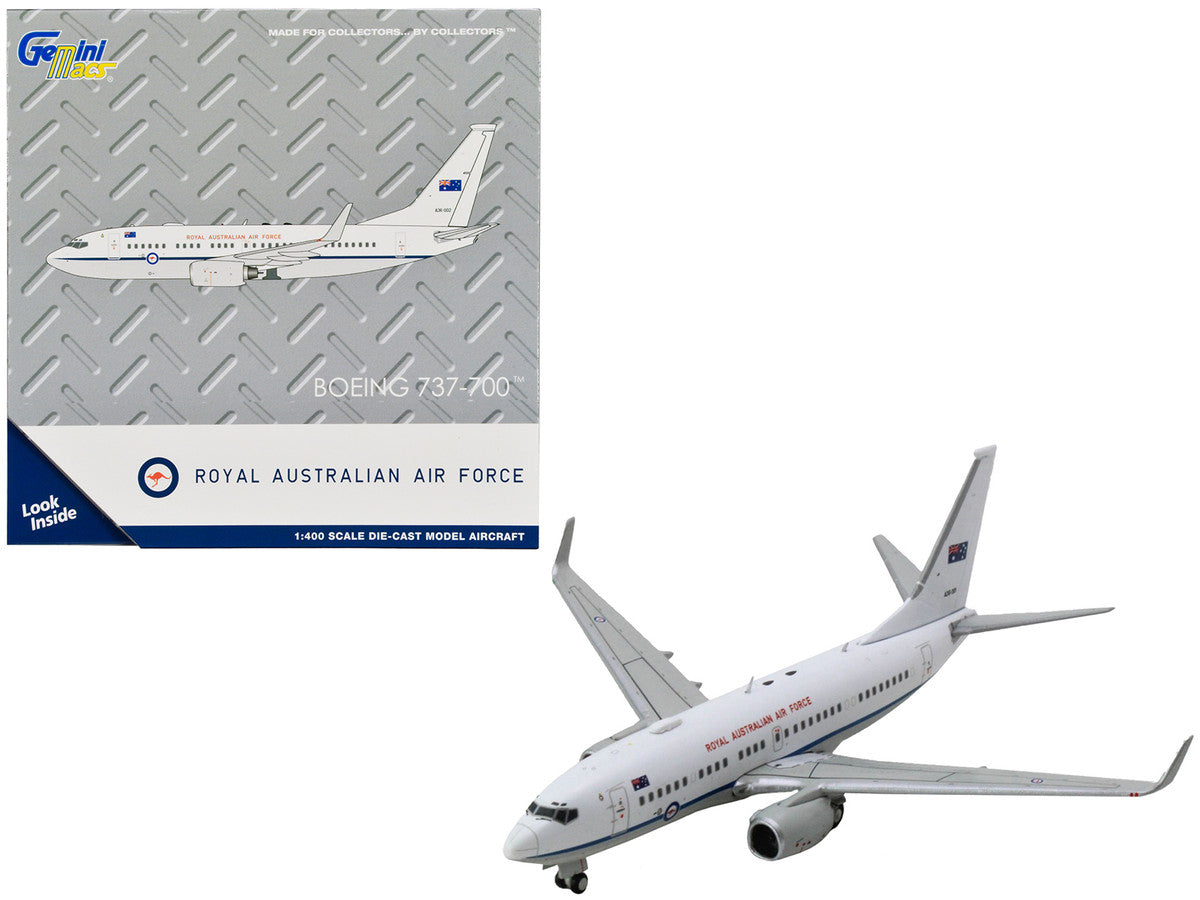 Boeing 737-700 Aircraft "Royal Australian Air Force" (A36-001) White with Blue Stripes "Gemini Macs" Series 1/400 Diecast Model Airplane by GeminiJets LuxuryLifeWay Online Store