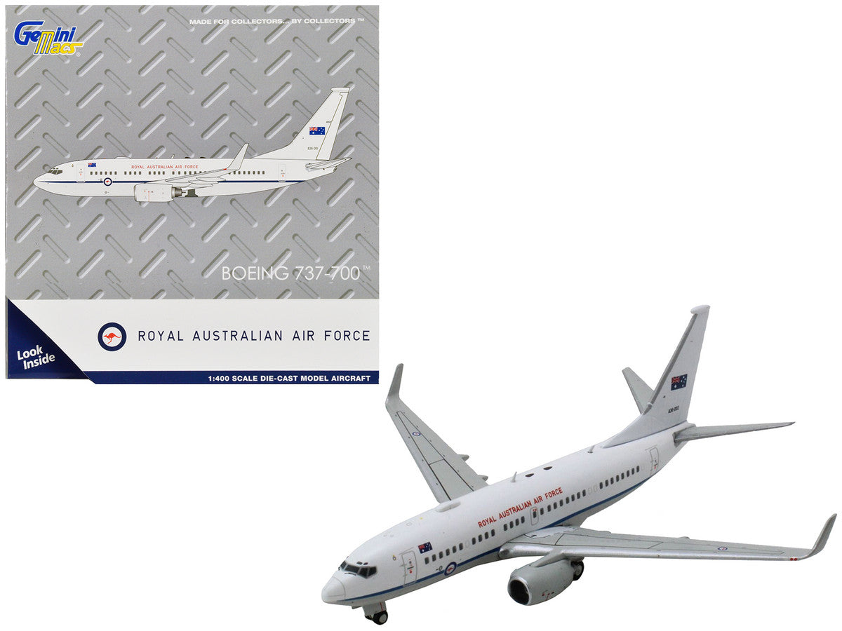 Boeing 737-700 Aircraft "Royal Australian Air Force" (A36-002) White with Blue Stripes "Gemini Macs" Series 1/400 Diecast Model Airplane by GeminiJets LuxuryLifeWay Online Store