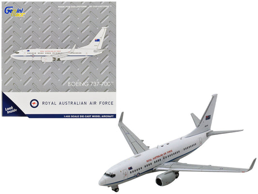 Boeing 737-700 Aircraft "Royal Australian Air Force" (A36-002) White with Blue Stripes "Gemini Macs" Series 1/400 Diecast Model Airplane by GeminiJets LuxuryLifeWay Online Store
