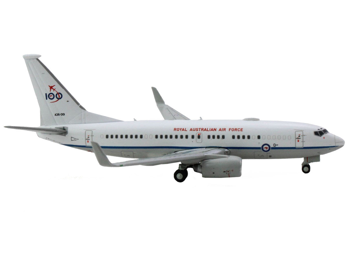 Boeing 737-700 Aircraft "Royal Australian Air Force 100th Anniversary" (A36-001) White with Blue Stripes "Gemini Macs" Series 1/400 Diecast Model Airplane by GeminiJets LuxuryLifeWay Online Store