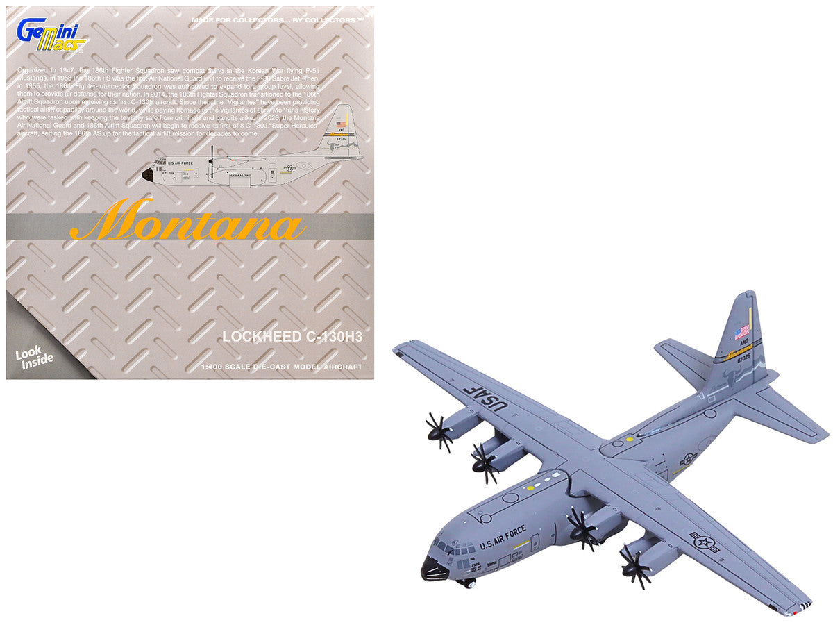 Lockheed C-130H3 Hercules Transport Aircraft "96-7325 120th Airlift Wing Montana Air National Guard" United States Air Force "Gemini Macs" Series 1/400 Diecast Model Airplane by GeminiJets LuxuryLifeWay Online Store