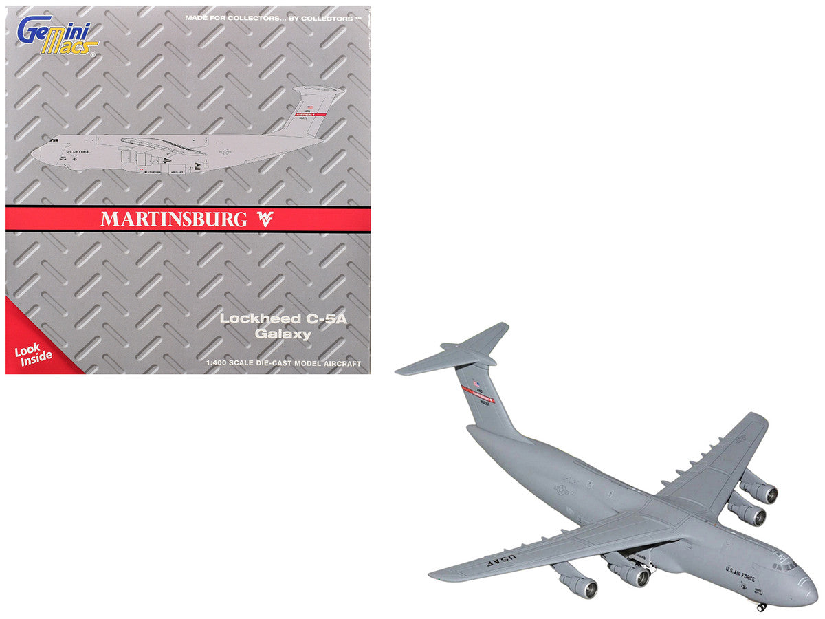 Lockheed C-5A Galaxy Transport Aircraft "Martinsburg Air Force Base" United States Air Force (68-0222) Gray "Gemini Macs" Series 1/400 Diecast Model by GeminiJets LuxuryLifeWay Online Store