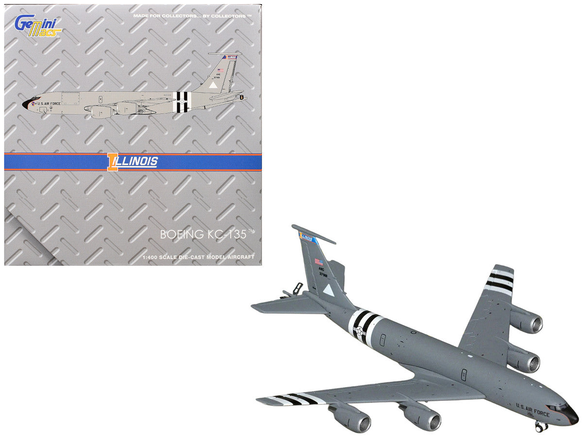 Boeing KC-135R Stratotanker Aircraft "Illinois Air National Guard" United States Air Force (63-7981) Gray "Gemini Macs" Series 1/400 Diecast Model Airplane by GeminiJets LuxuryLifeWay Online Store