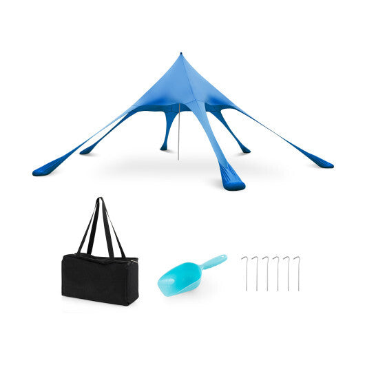 20 x 20 Feet Beach Canopy Tent with UPF50+ Sun Protection and Shovel-Blue LuxuryLifeWay Online Store