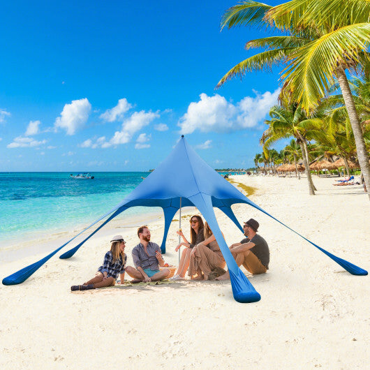 20 x 20 Feet Beach Canopy Tent with UPF50+ Sun Protection and Shovel-Blue LuxuryLifeWay Online Store