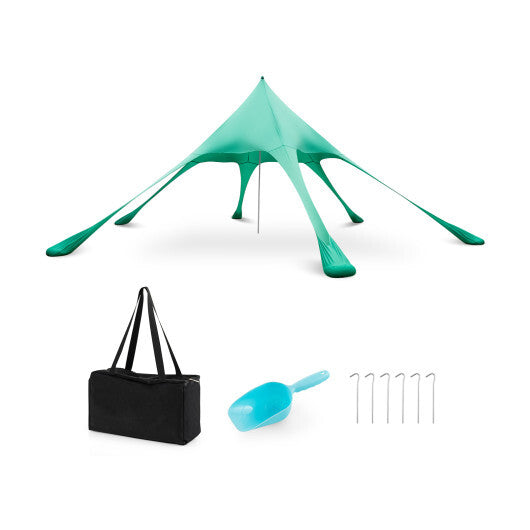 20 x 20 Feet Beach Canopy Tent with UPF50+ Sun Protection and Shovel-Blue LuxuryLifeWay Online Store