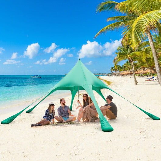 20 x 20 Feet Beach Canopy Tent with UPF50+ Sun Protection and Shovel-Blue LuxuryLifeWay Online Store