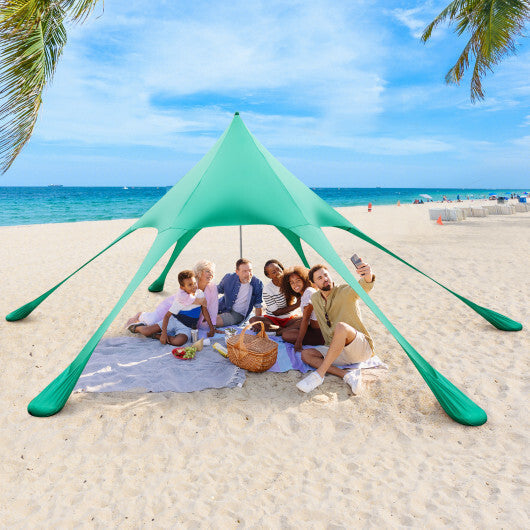 20 x 20 Feet Beach Canopy Tent with UPF50+ Sun Protection and Shovel-Blue LuxuryLifeWay Online Store