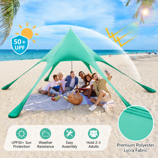 20 x 20 Feet Beach Canopy Tent with UPF50+ Sun Protection and Shovel-Blue LuxuryLifeWay Online Store